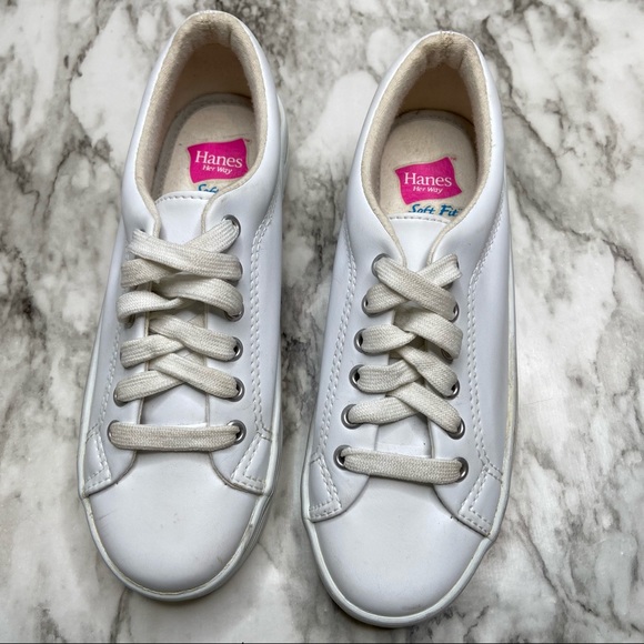 Hanes Shoes Hanes Womens White Platform Sneakers Sz 5